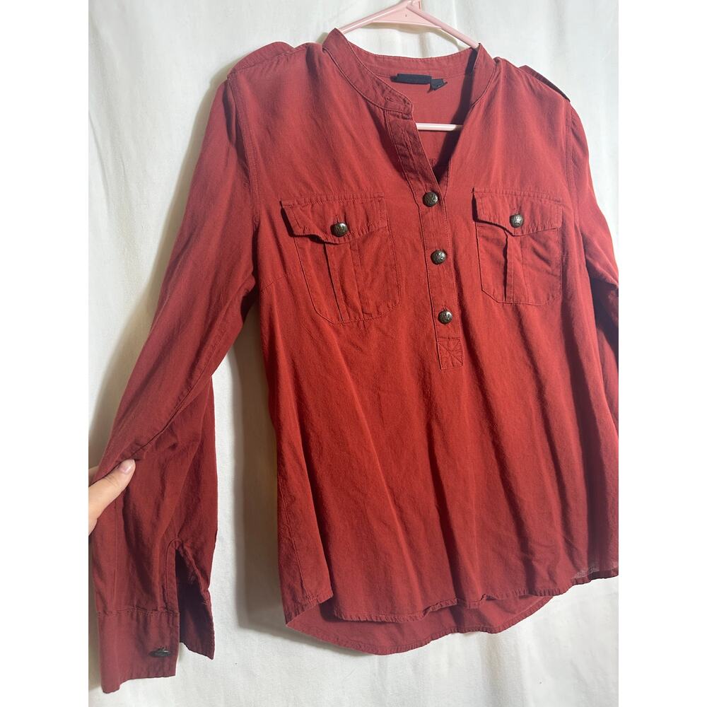 Rust Button Front Blouse – Size Small - Picture 5 of 5